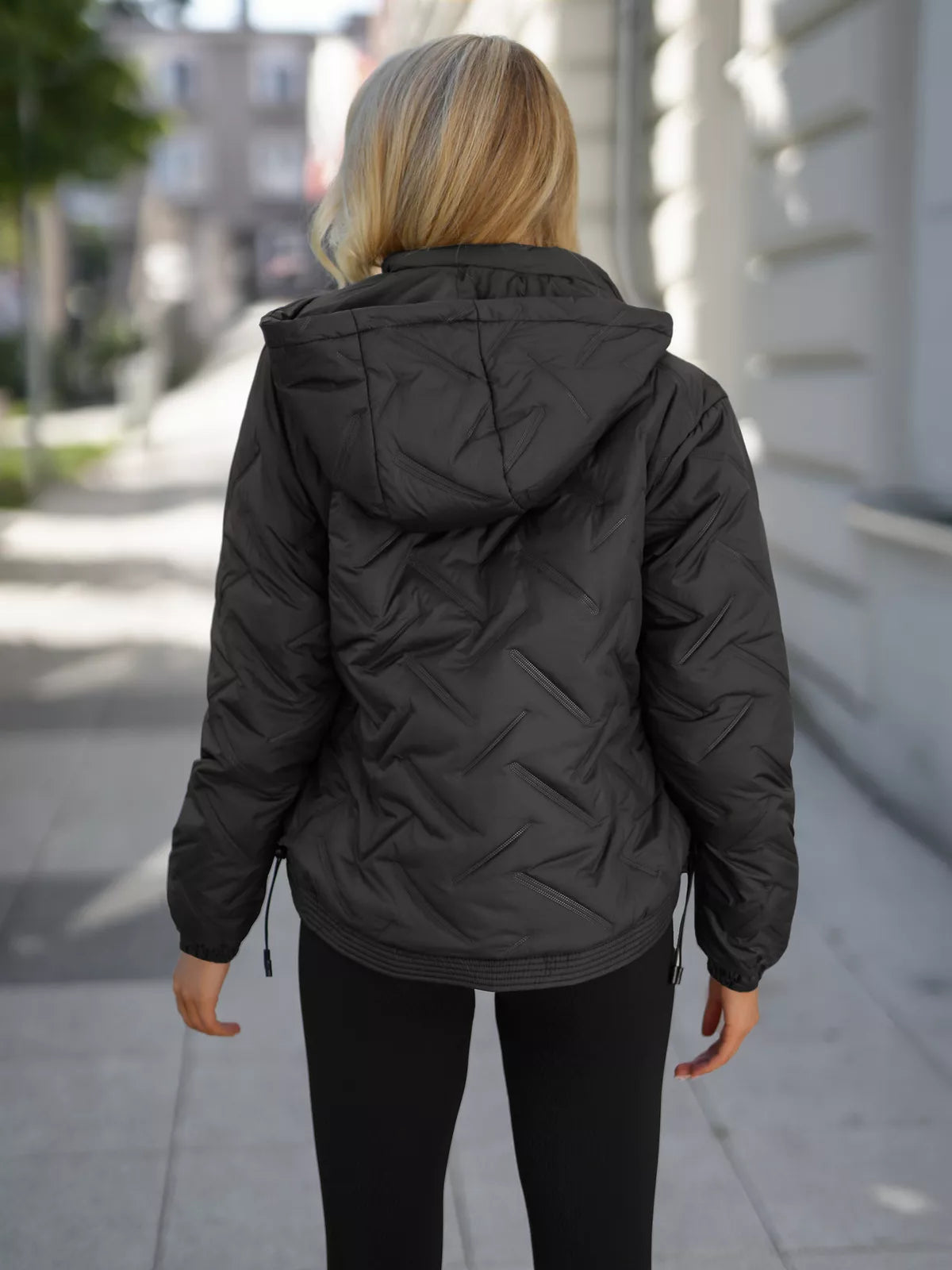 Women's black hooded jacket Lamir