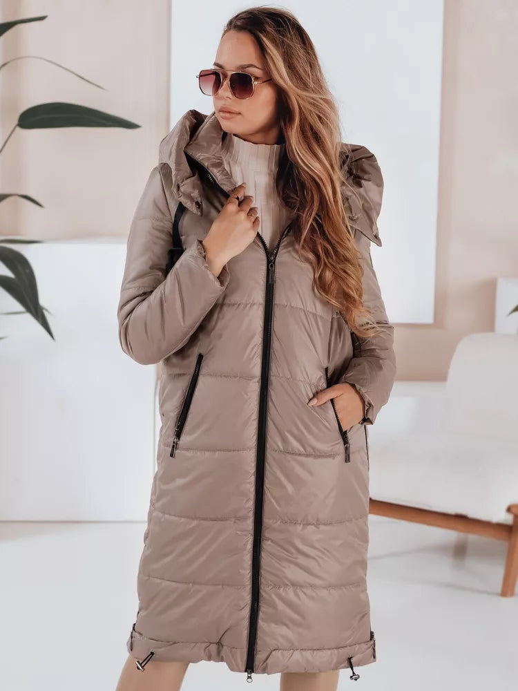 Women's long dark brown jacket Orvit