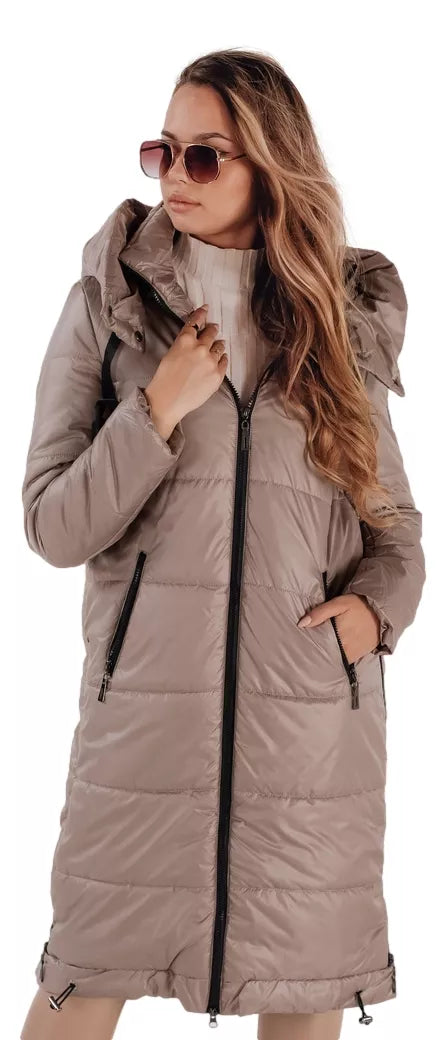 Women's long dark brown jacket Orvit