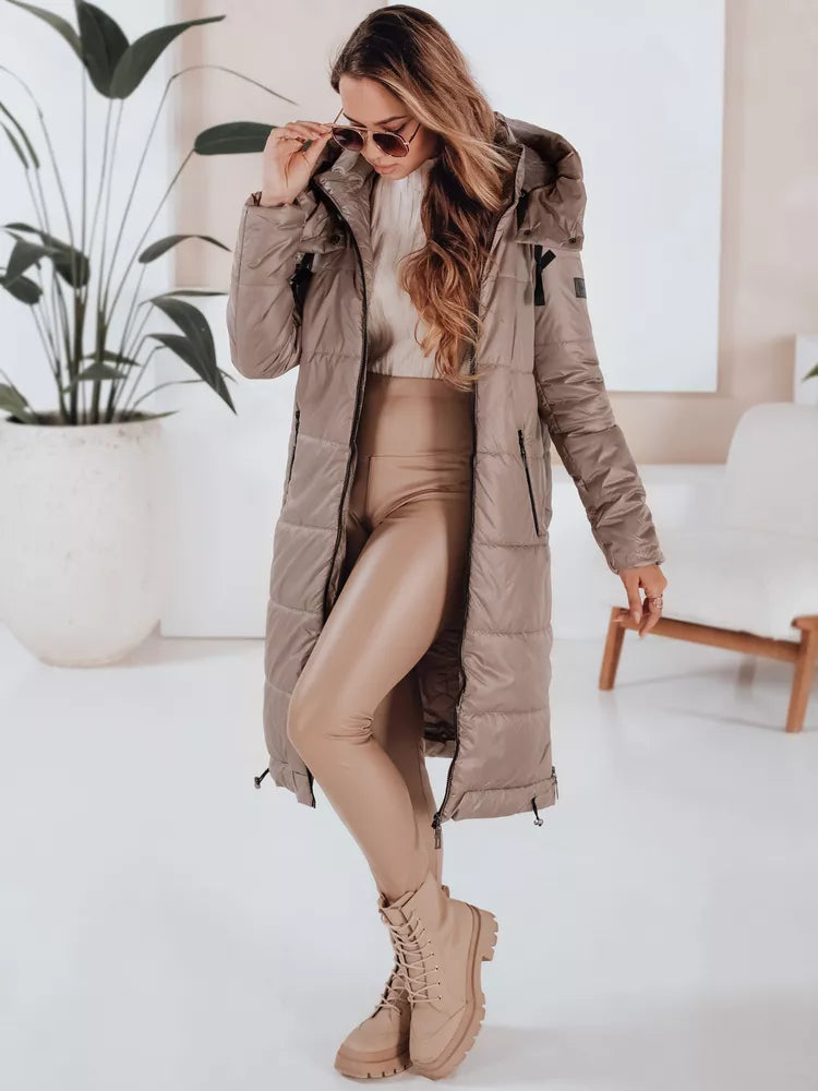 Women's long dark brown jacket Orvit