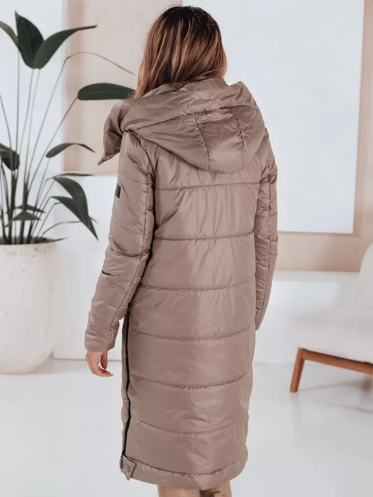 Women's long dark brown jacket Orvit