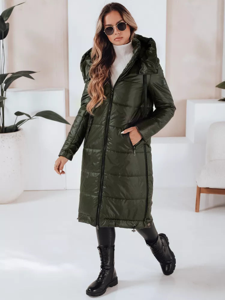 Women's long green jacket Orvit