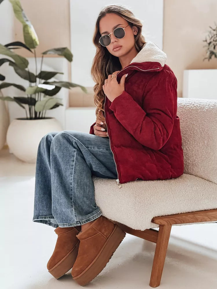 Women's burgundy winter jacket Trendy