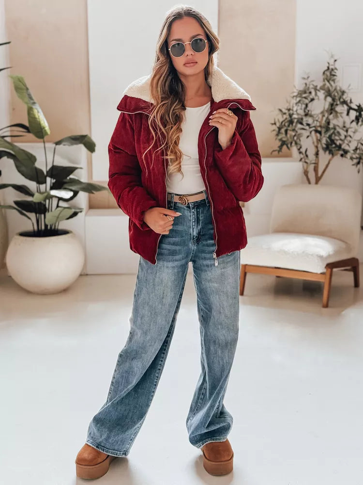 Women's burgundy winter jacket Trendy