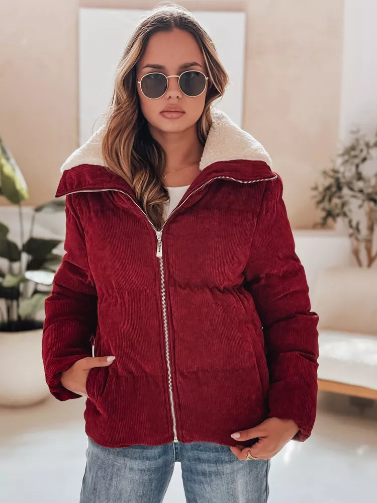 Women's burgundy winter jacket Trendy