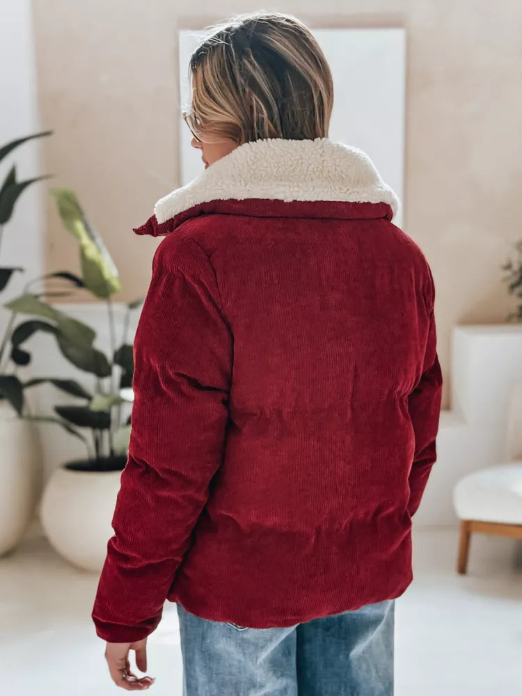 Women's burgundy winter jacket Trendy