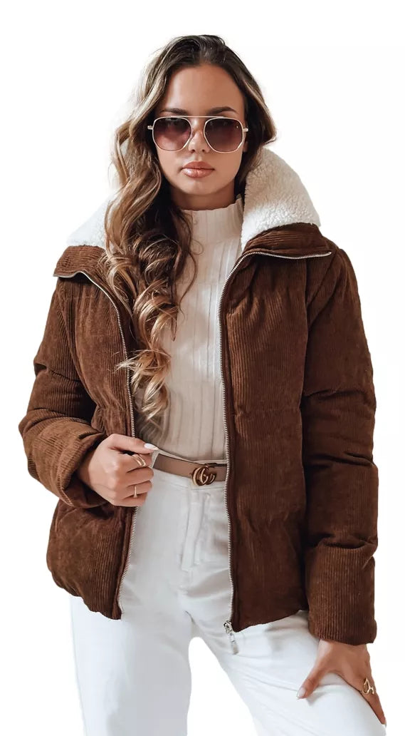 Women's winter dark brown jacket Trendy
