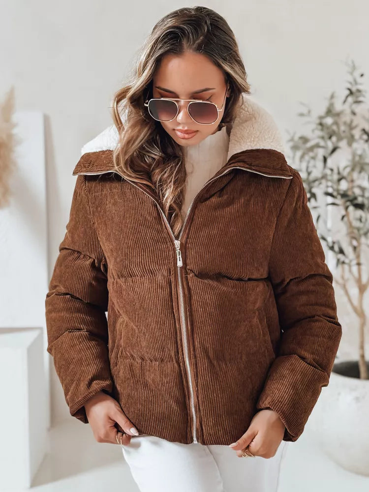Women's winter dark brown jacket Trendy