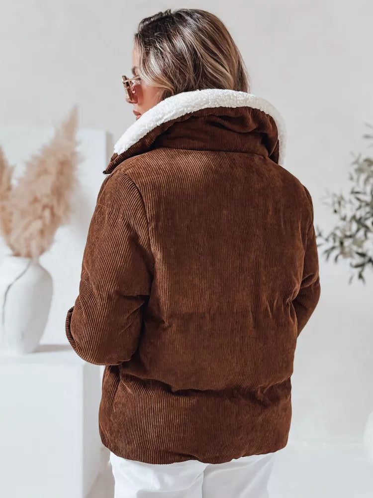 Women's winter dark brown jacket Trendy