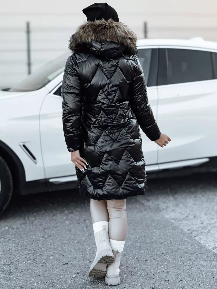 Women's black jacket with brown fur Elec