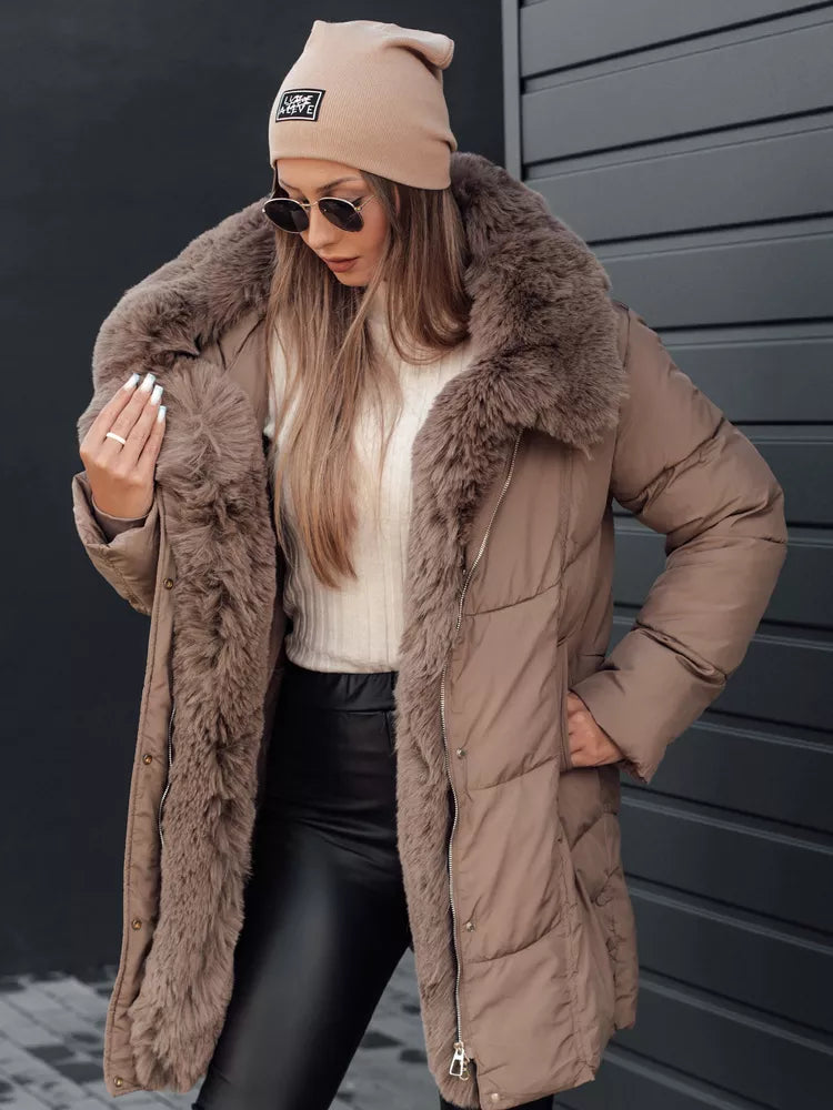 Women's dark brown winter jacket Niki