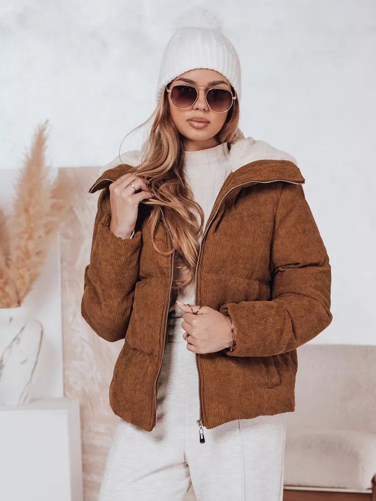 Women's winter brown jacket Trendy