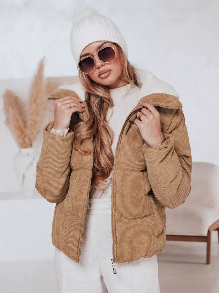 Women's winter light brown jacket Trendy