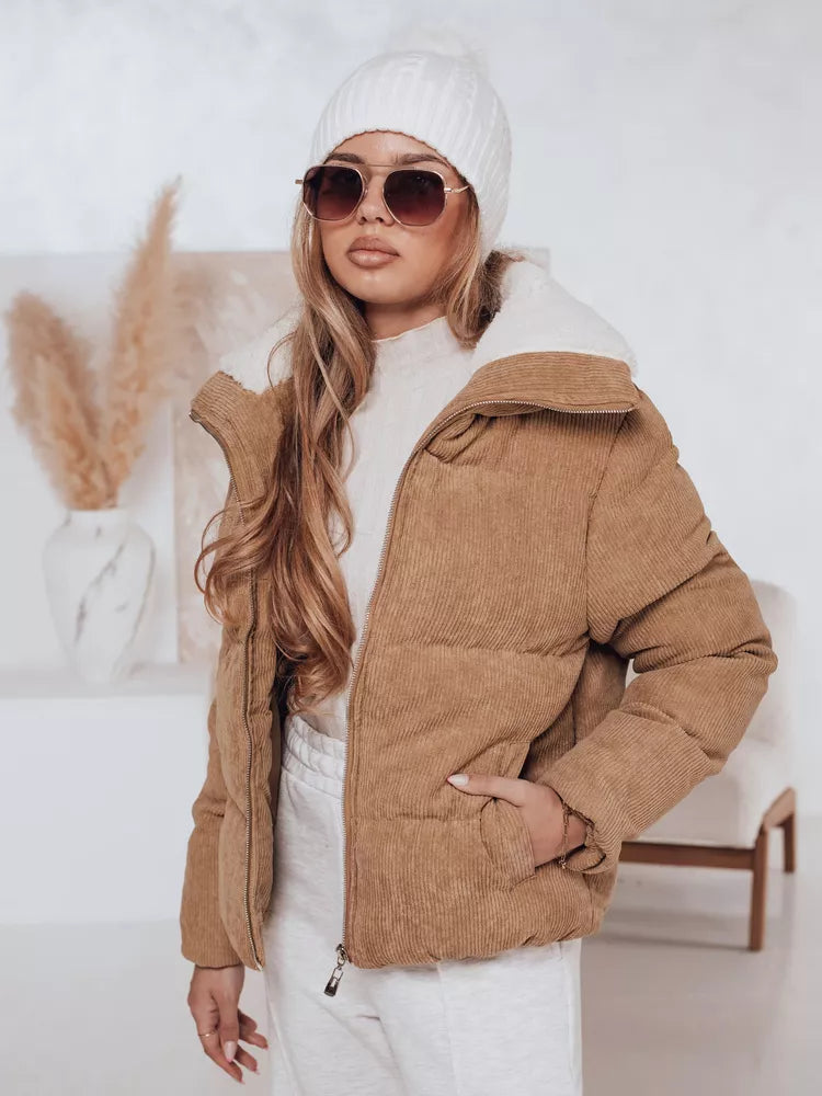 Women's winter light brown jacket Trendy