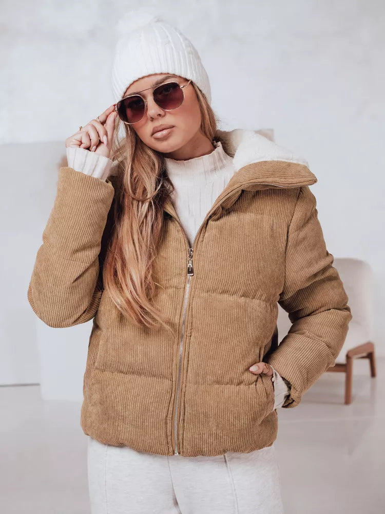 Women's winter light brown jacket Trendy