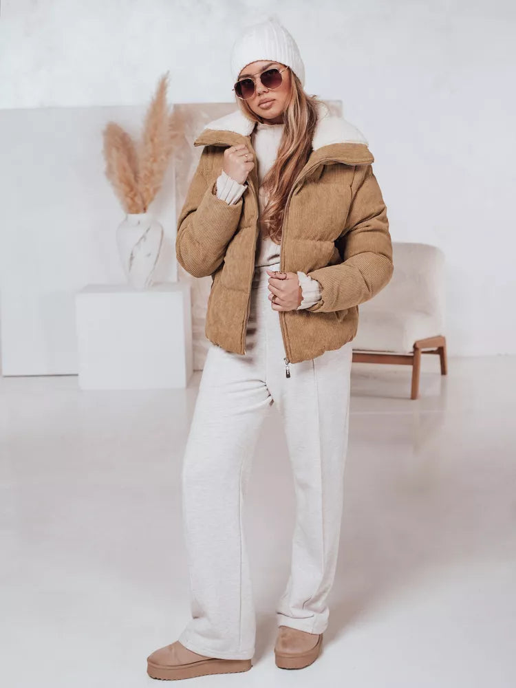 Women's winter light brown jacket Trendy