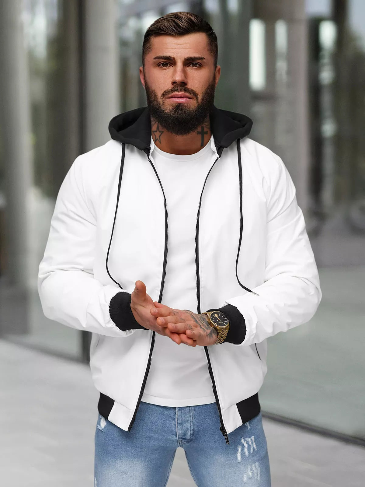 Men's white jacket Sense