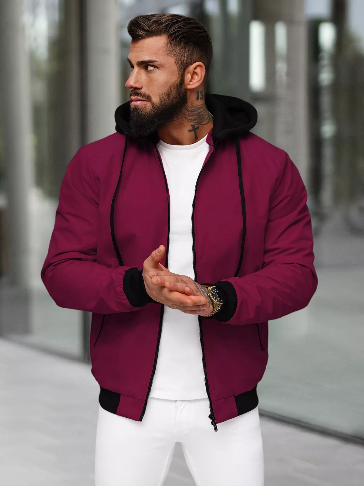Men's burgundy jacket Sense