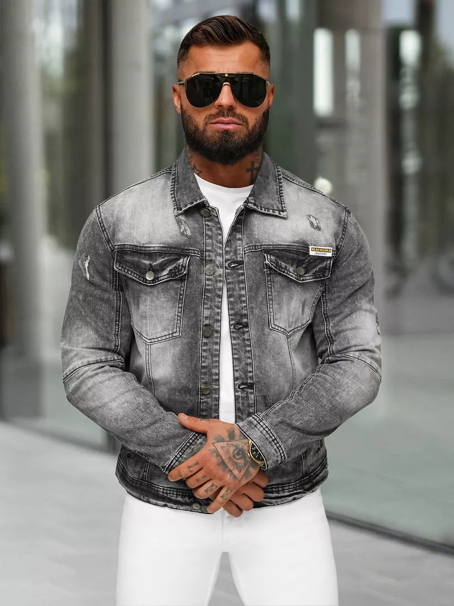 Men's black denim jacket Manti