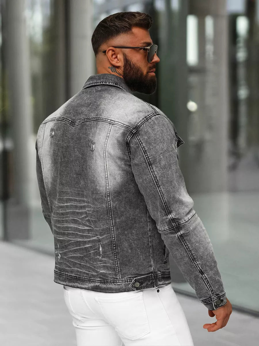 Men's black denim jacket Manti