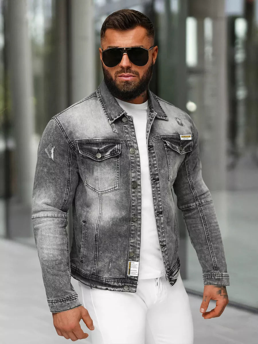 Men's black denim jacket Manti