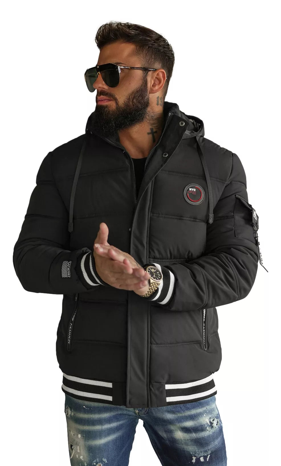 Aibel men's black quilted jacket