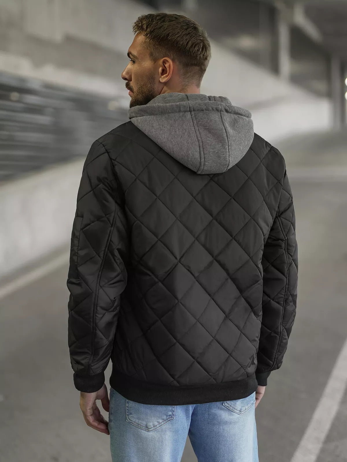 Black men's jacket with hood Lator
