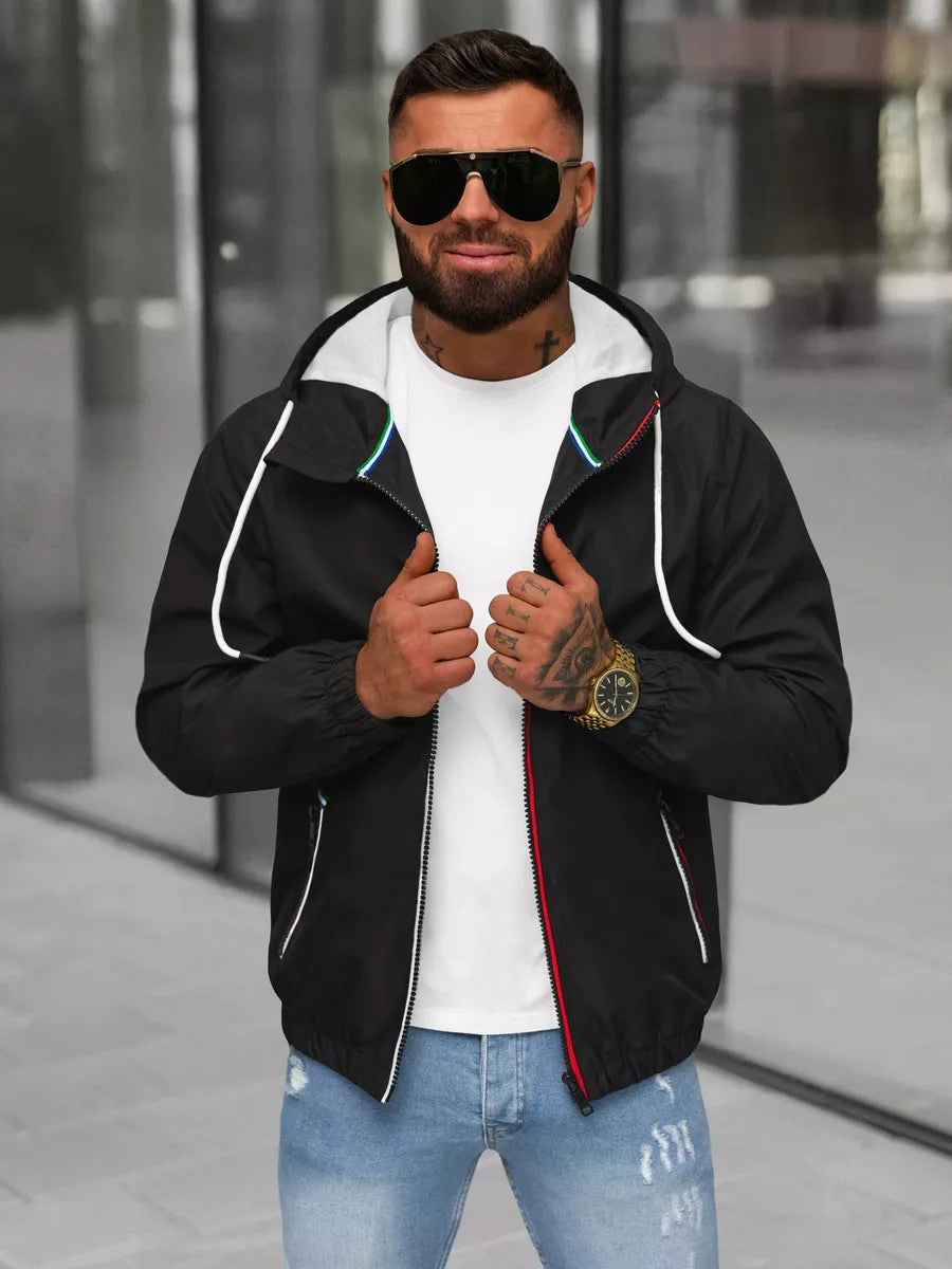 Men's black jacket with hood Pyter