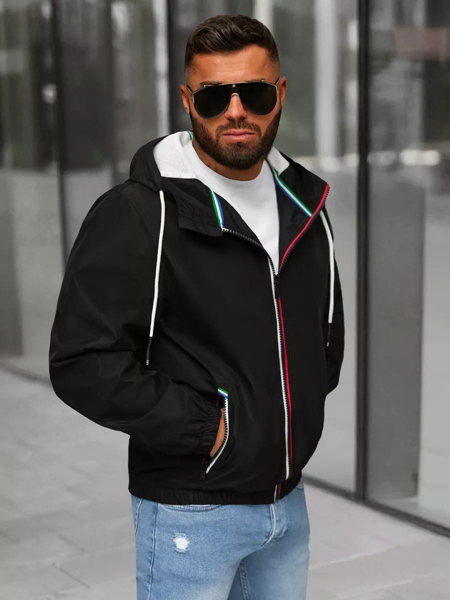 Men's black jacket with hood Pyter