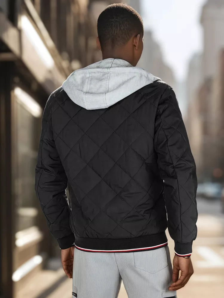 Men's black jacket with hood Stefun