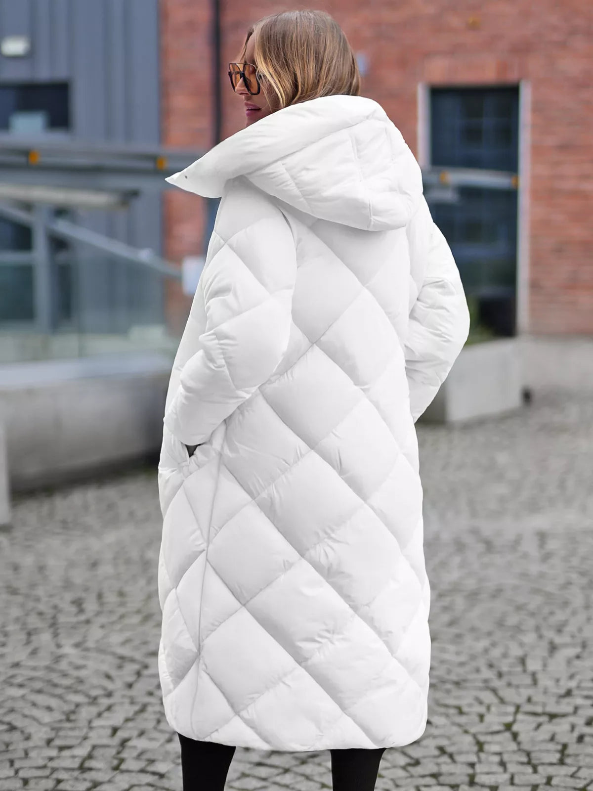 White women's quilted winter jacket Coco