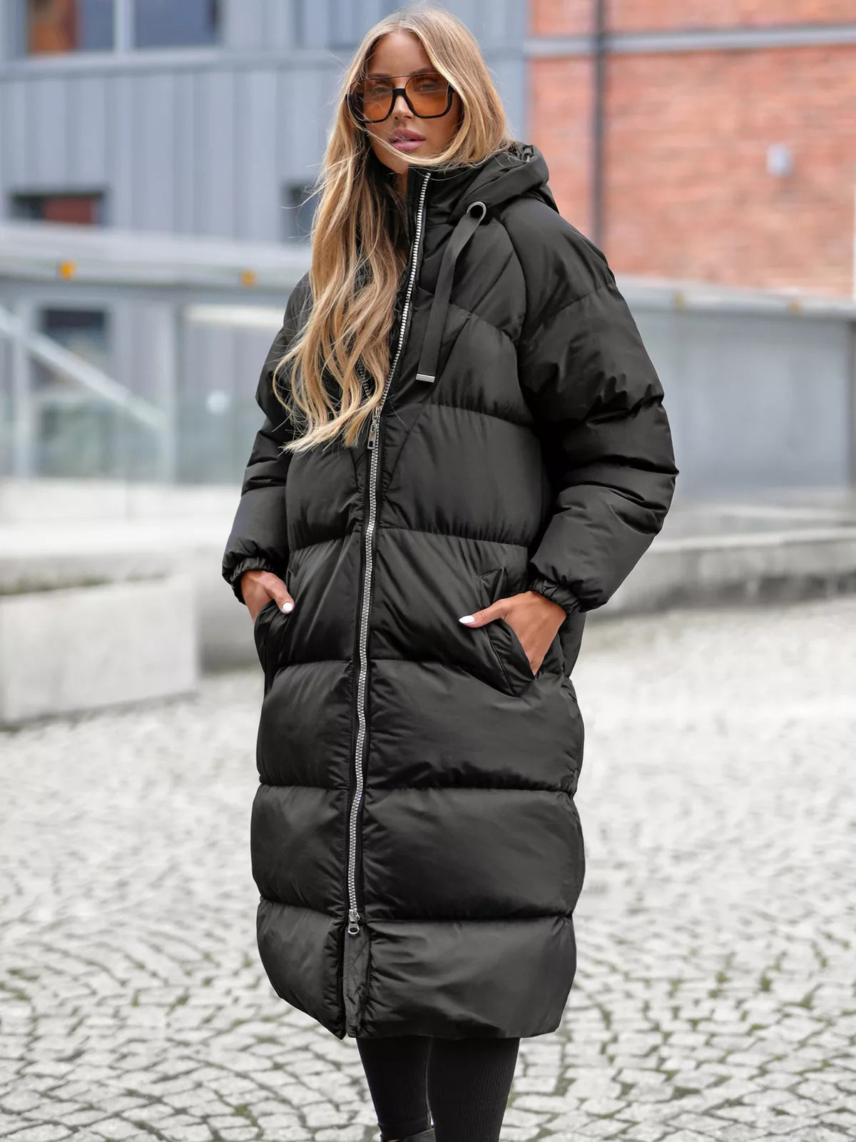 Women's black coat Izabel