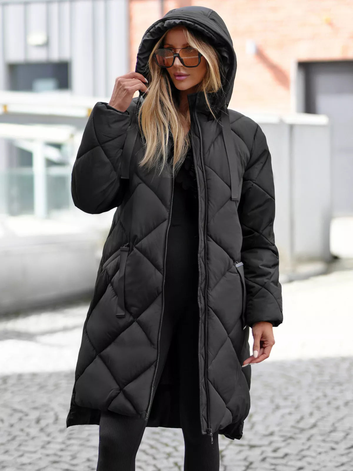 Long black winter jacket Steper