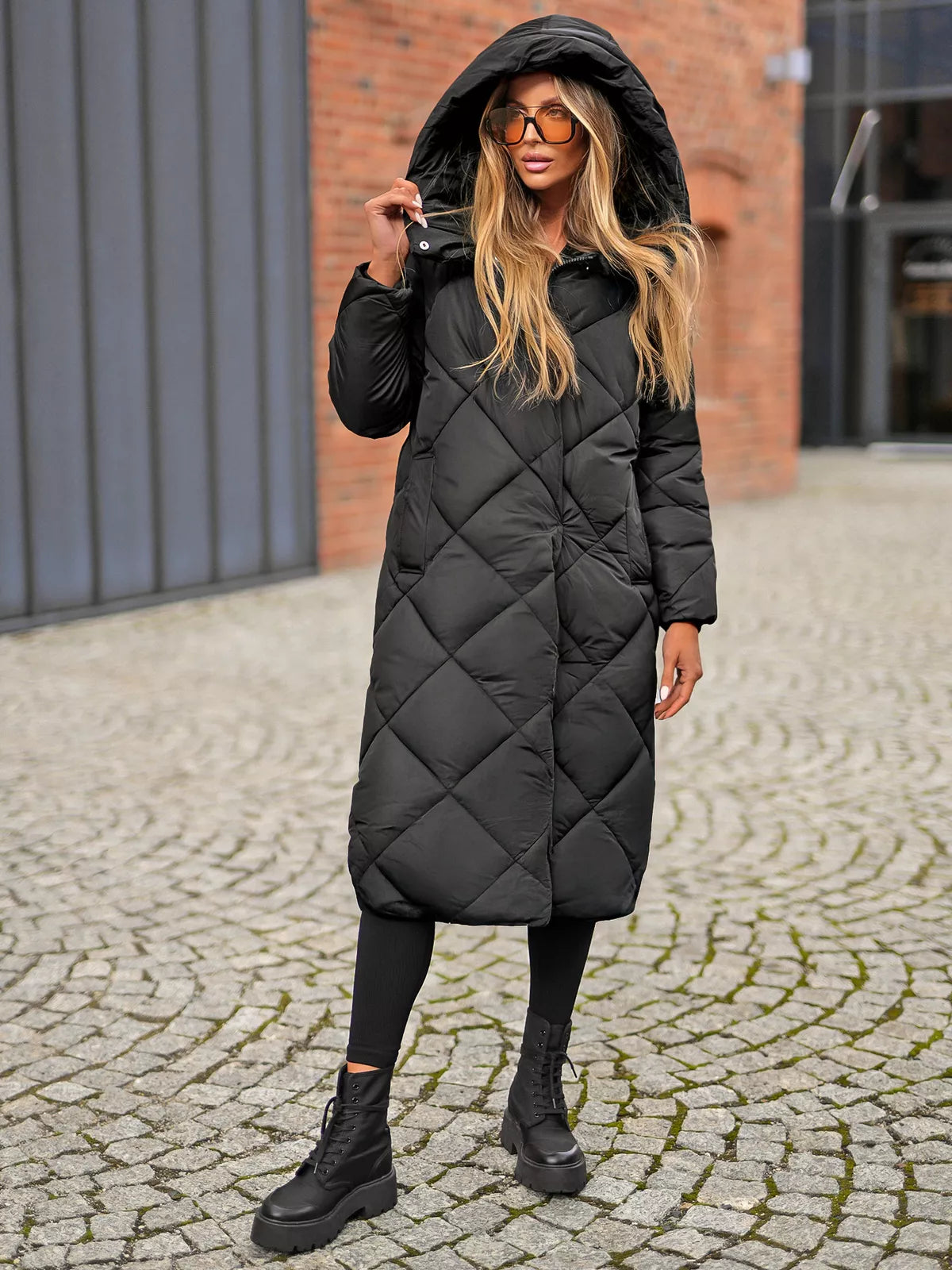 Women's black quilted winter jacket Coco