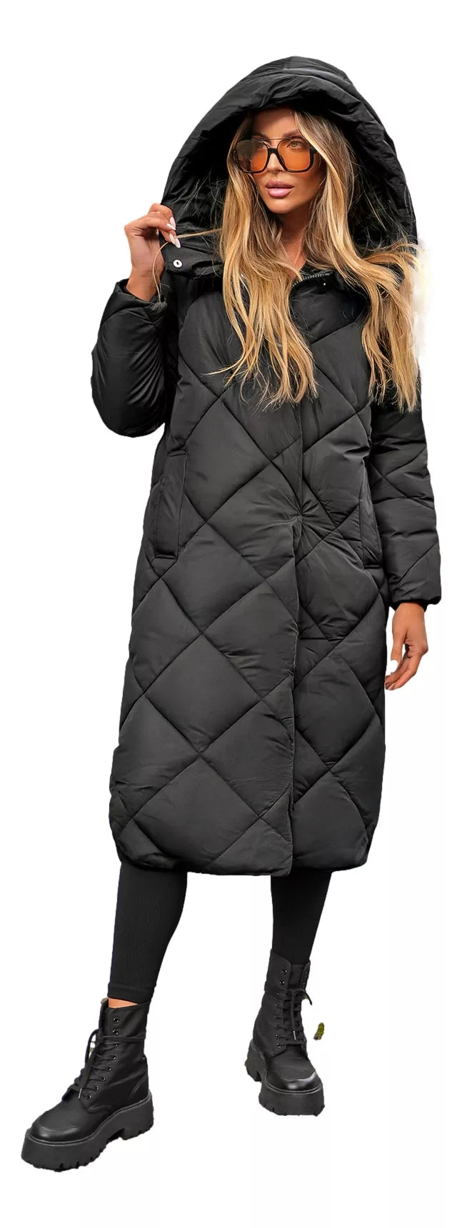 Women's black quilted winter jacket Coco