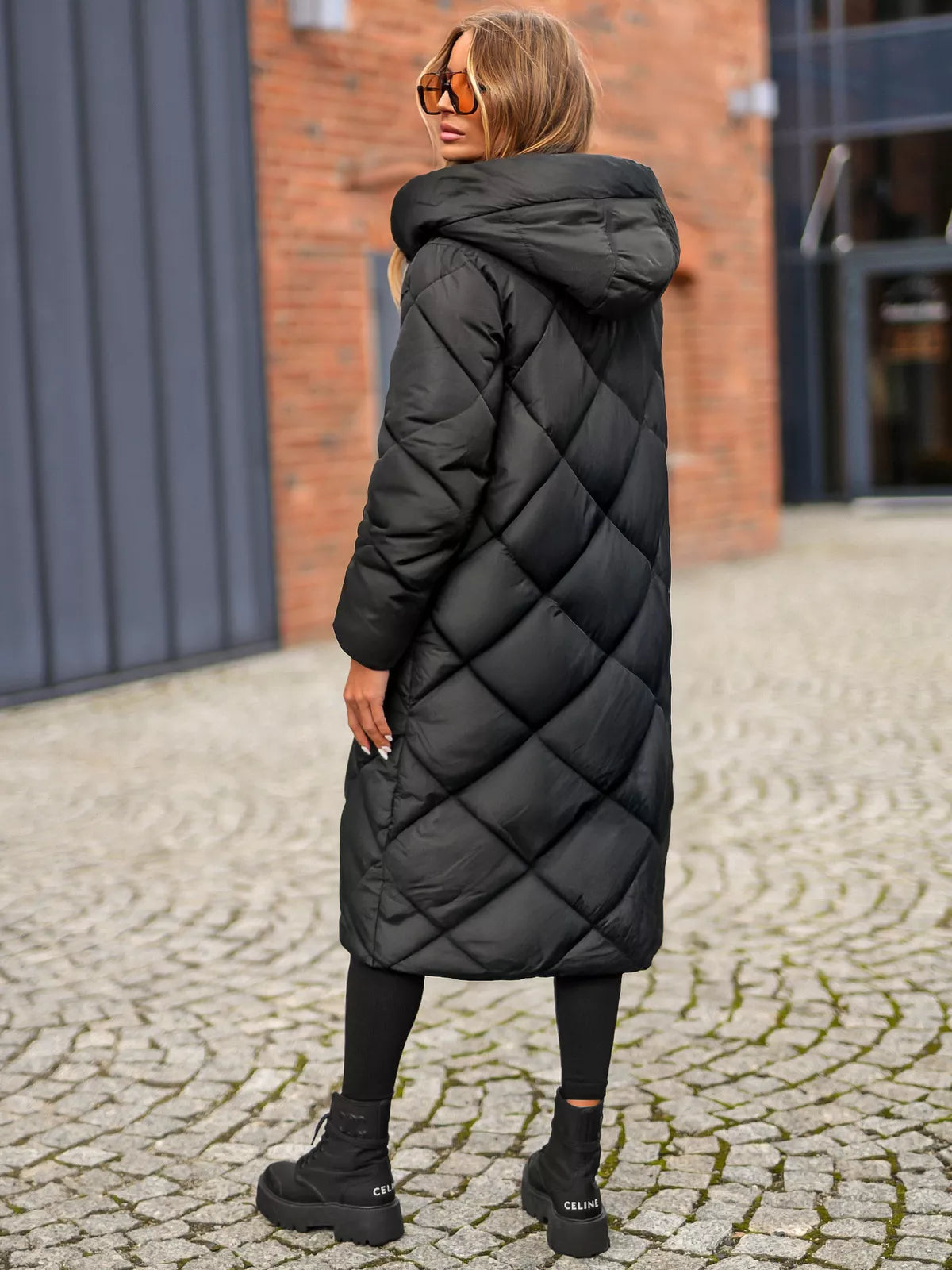 Women's black quilted winter jacket Coco