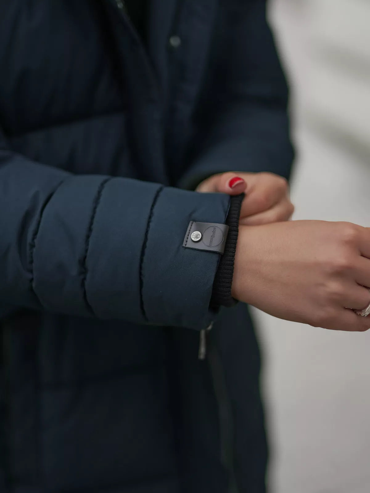 Marni long women's dark blue winter jacket