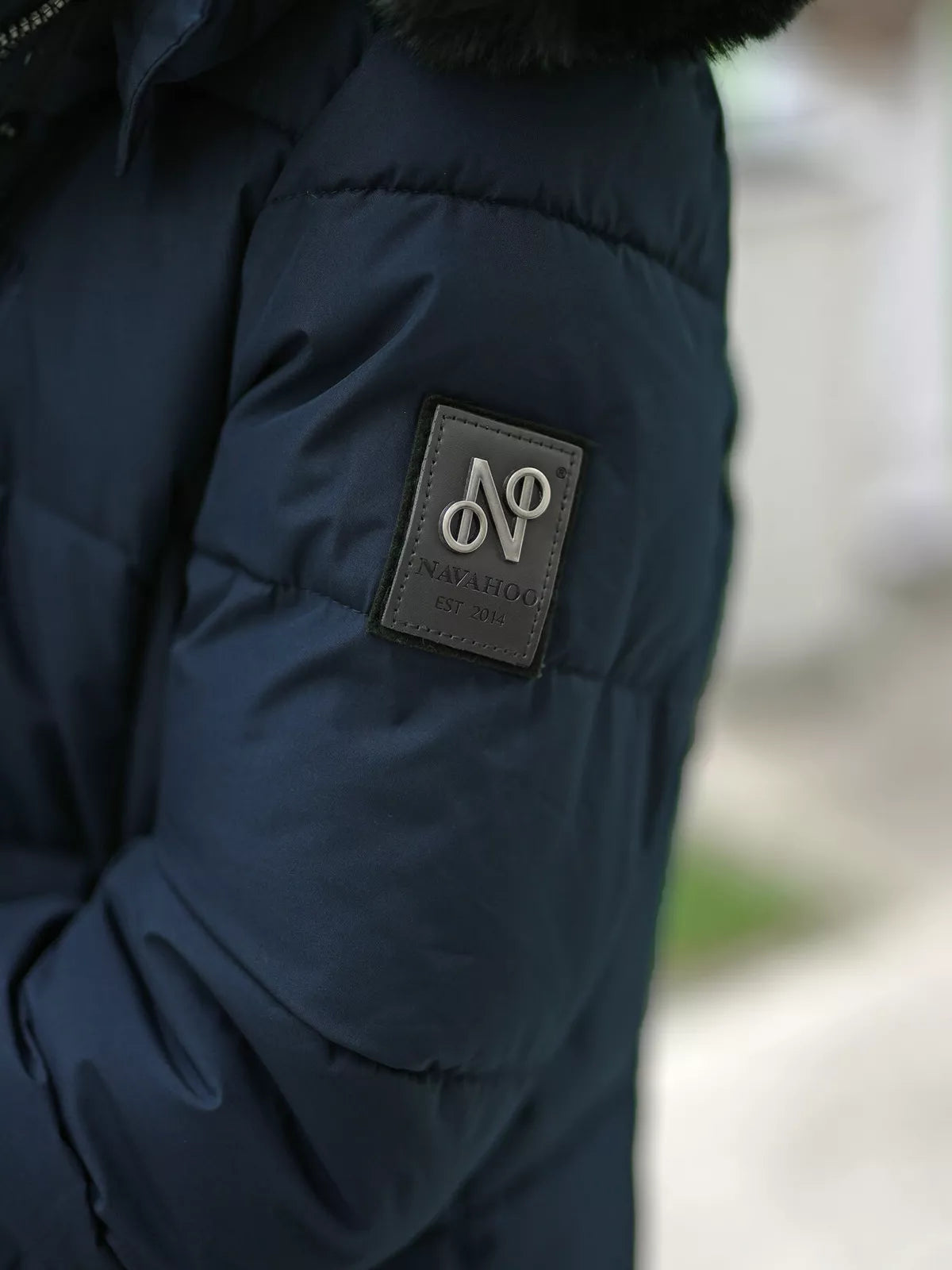 Marni long women's dark blue winter jacket