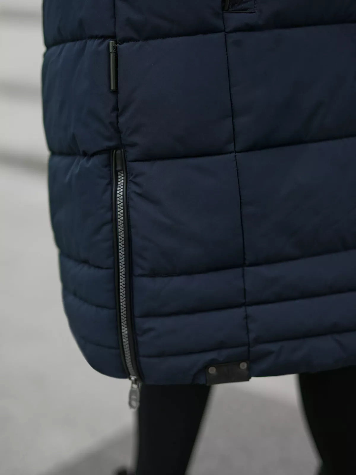 Marni long women's dark blue winter jacket
