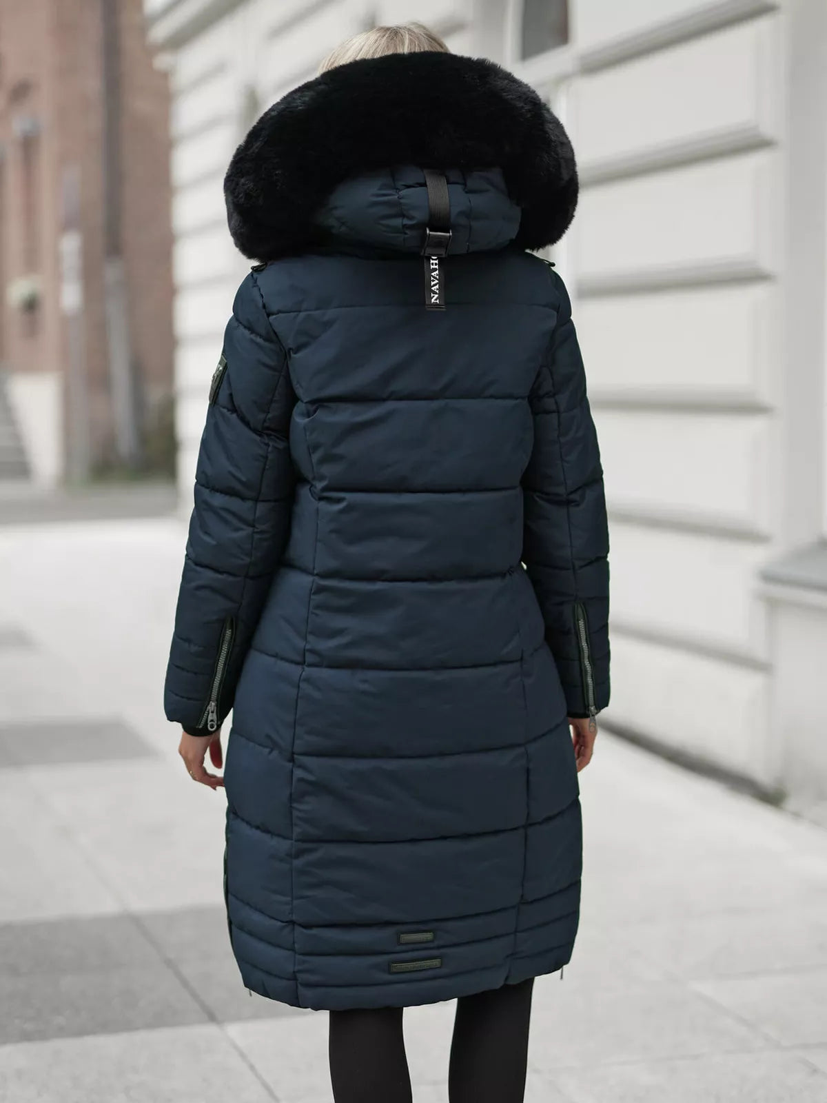 Marni long women's dark blue winter jacket