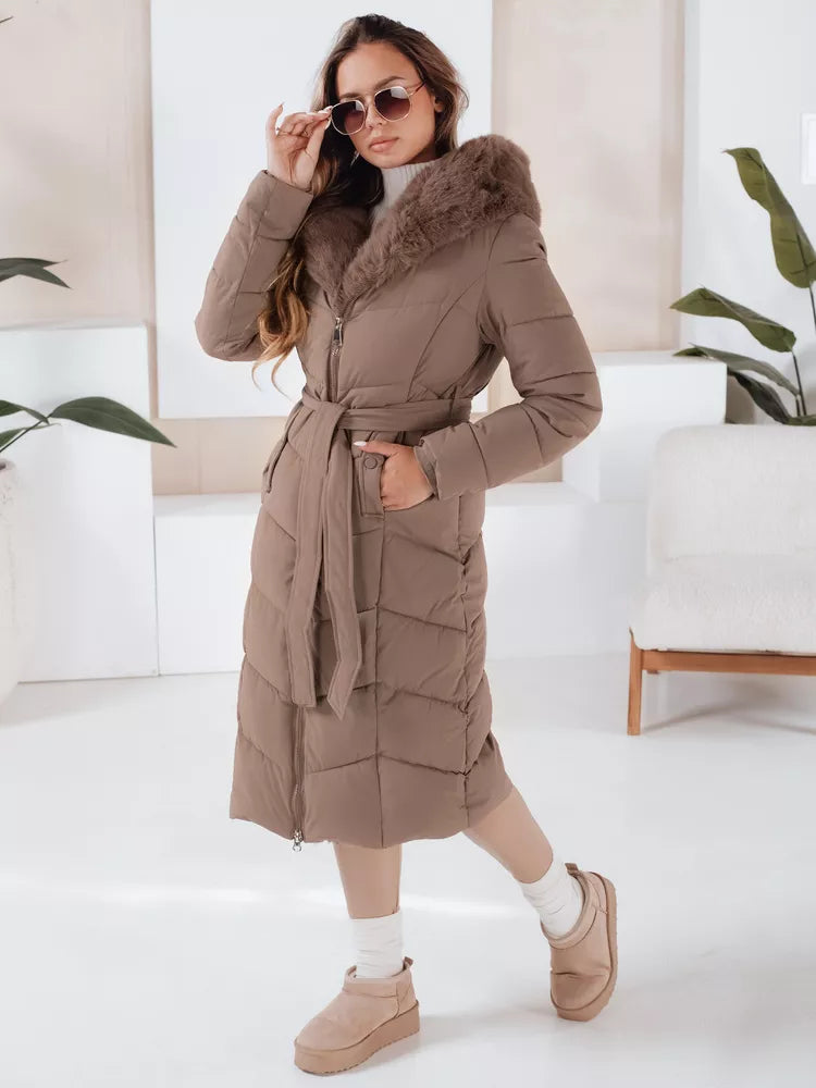 Women's quilted dark brown jacket Oris