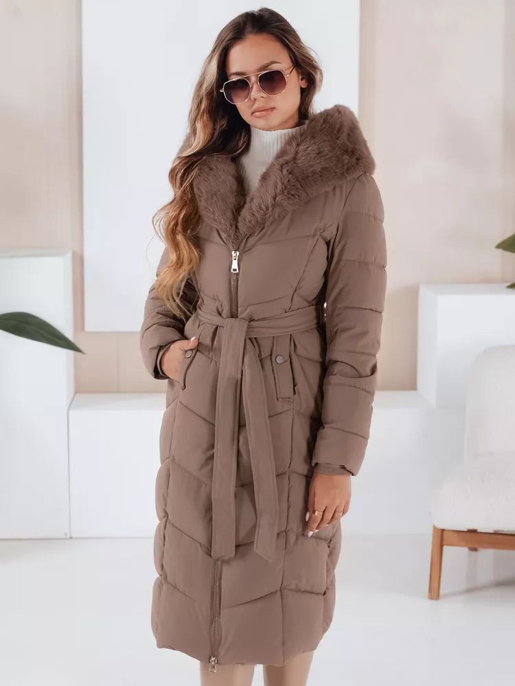 Women's quilted dark brown jacket Oris