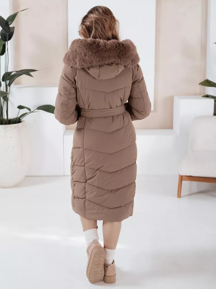 Women's quilted dark brown jacket Oris