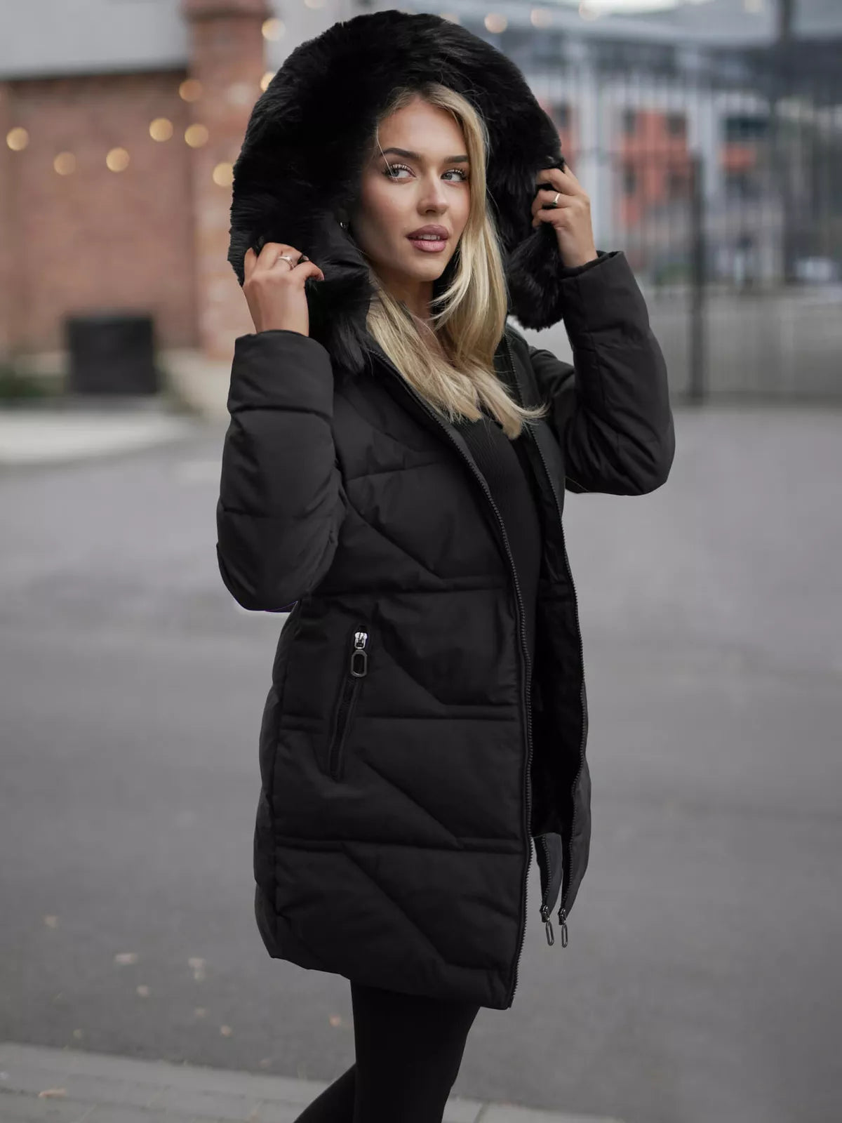 Women's black coat Stel