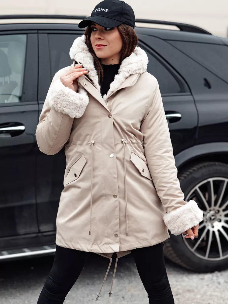 Women's brown jacket with light fur Arctic