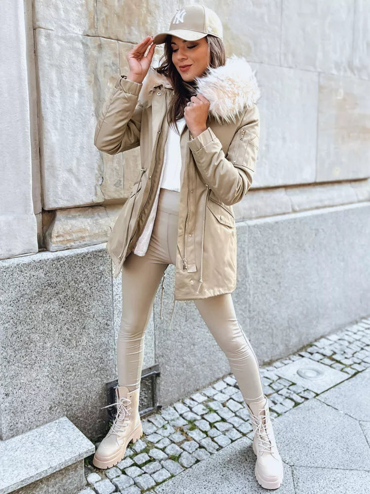 Beige women's jacket Garnit