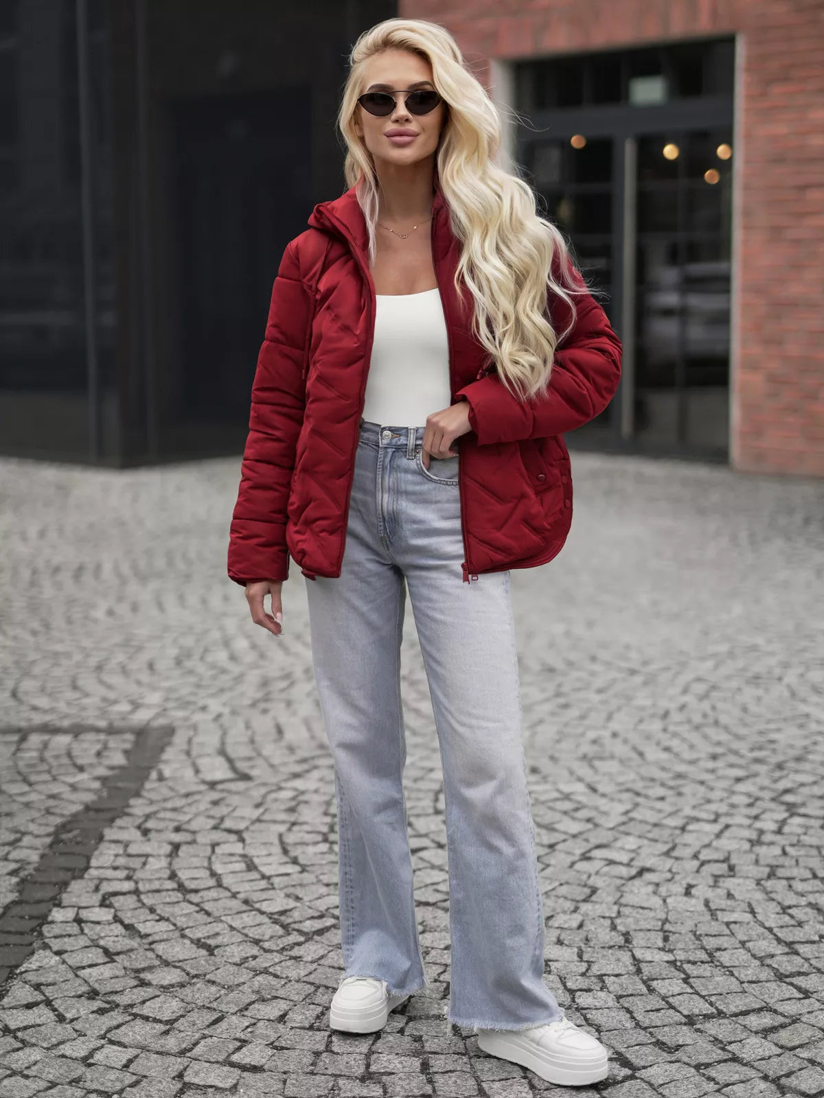 Women's burgundy jacket Erlin