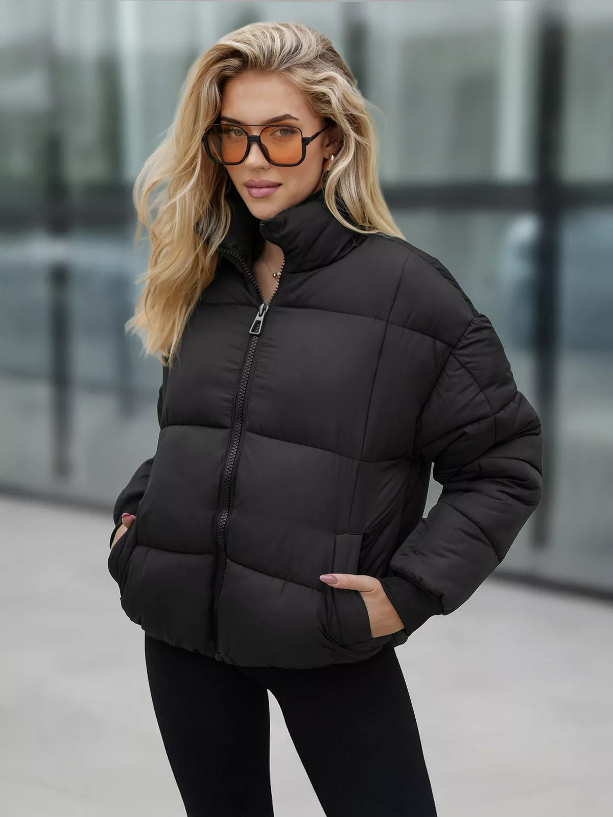 Women's black winter jacket Pensil