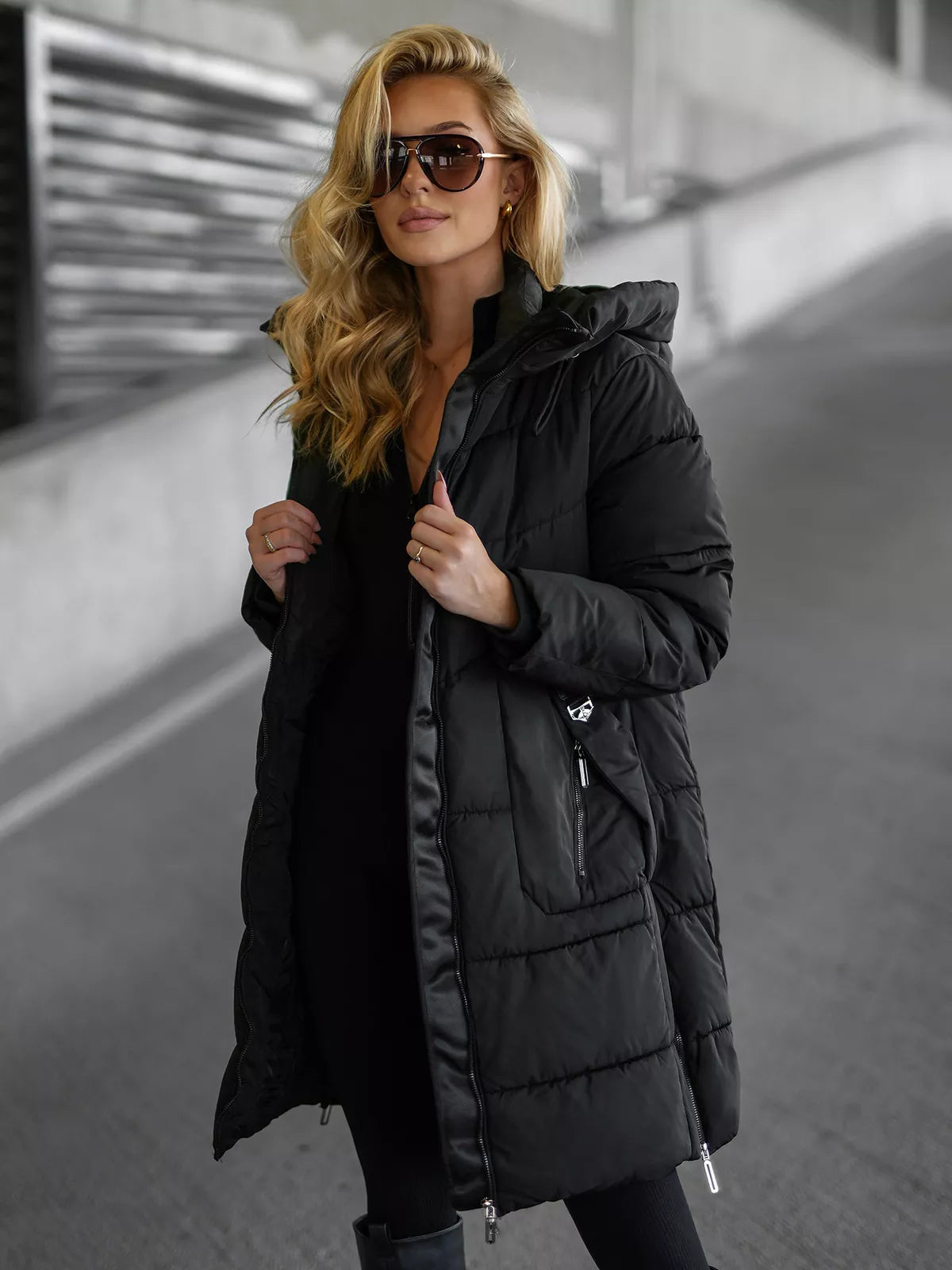 Women's black winter jacket Flint
