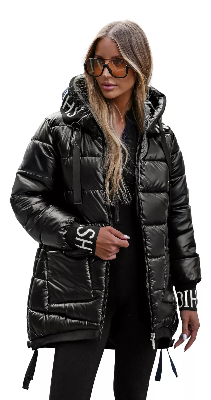 Black shiny jacket Agor